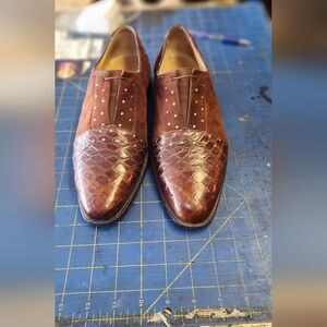 David Eden Brown Suede and Alligator Dress Shoes Size 9.5